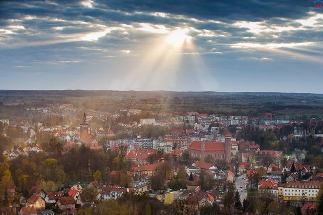 Lidzbark Warm., 18.04.2016 r. Panorama miasta od strony E. EU, Pl, warm-maz. Lotnicze